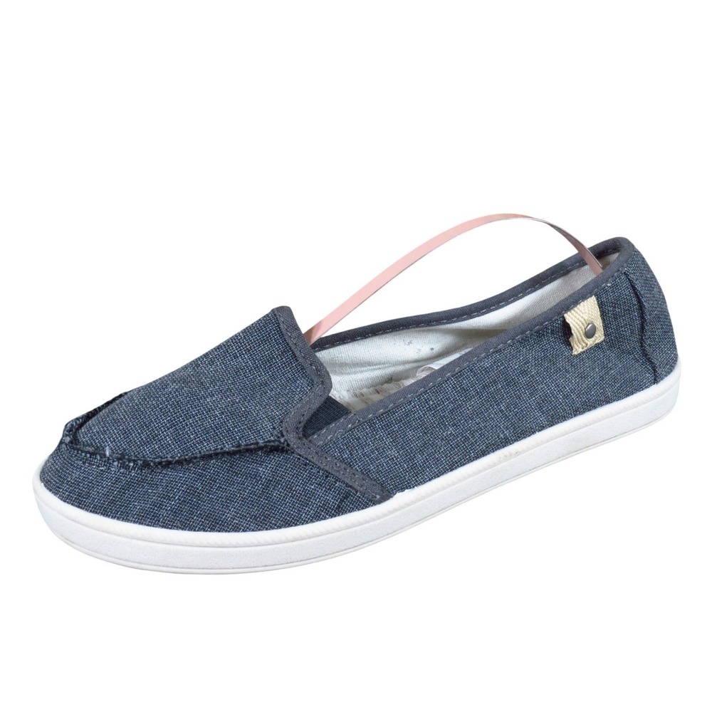 Time & Tru Women Flat Size 7 Casual Slip‎ On Walking Shoe Gray Fabric
